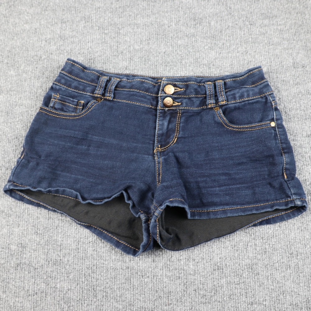 Blue Spice Shorts Womens‎ 5 Denim Stretch High Rise Double Button Summer Casual
